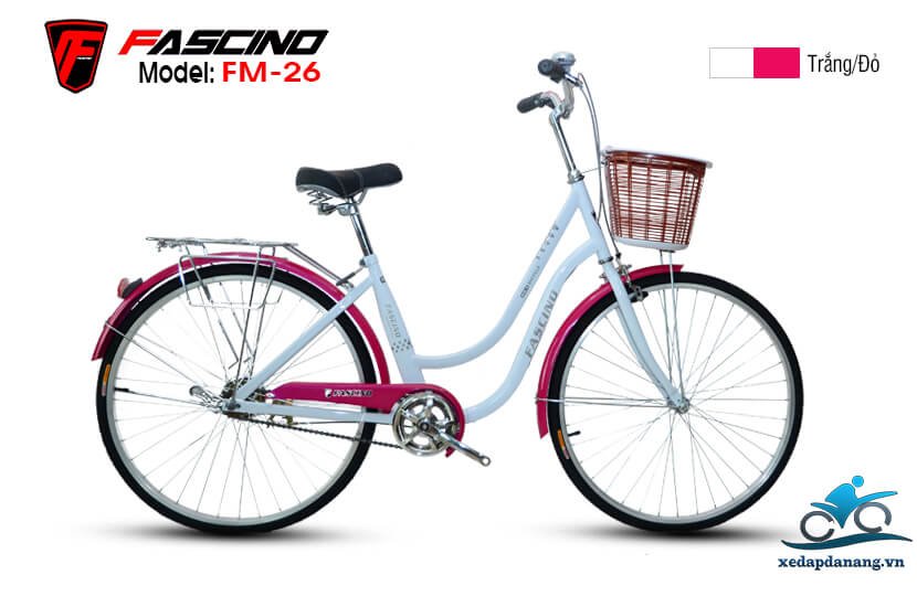 Xe đạp mini nữ Fascino màu trắng hồng